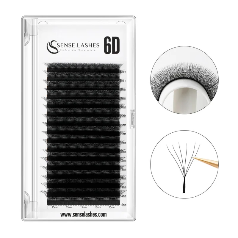 

SENSE LASHES 6D W-образные ресницы, готовые объемные веерные ресницы, автоматическое цветение, натуральный, мягкий, легкий, полностью плотные, наращивание ресниц