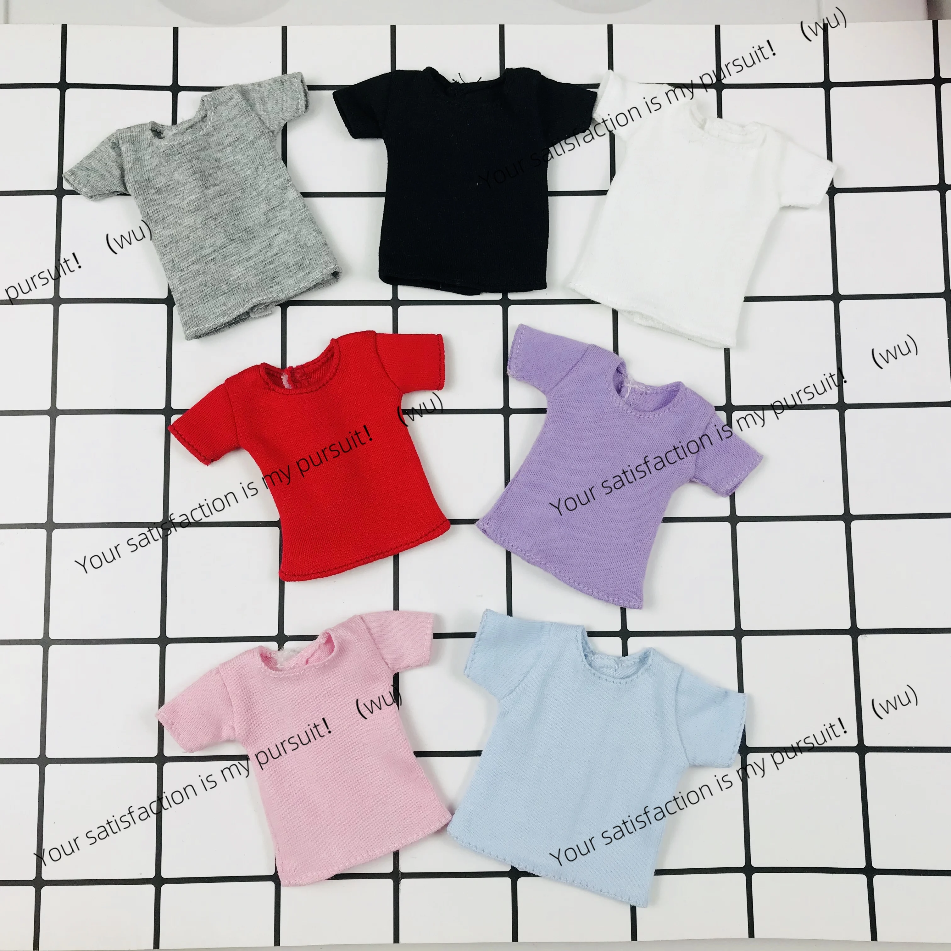 1PCS Blyth Clothes White/Pink/Red/Gray/Black Short Classic T-Shirt  for Momoko, Obistu, Licca , FR 1/6 Doll