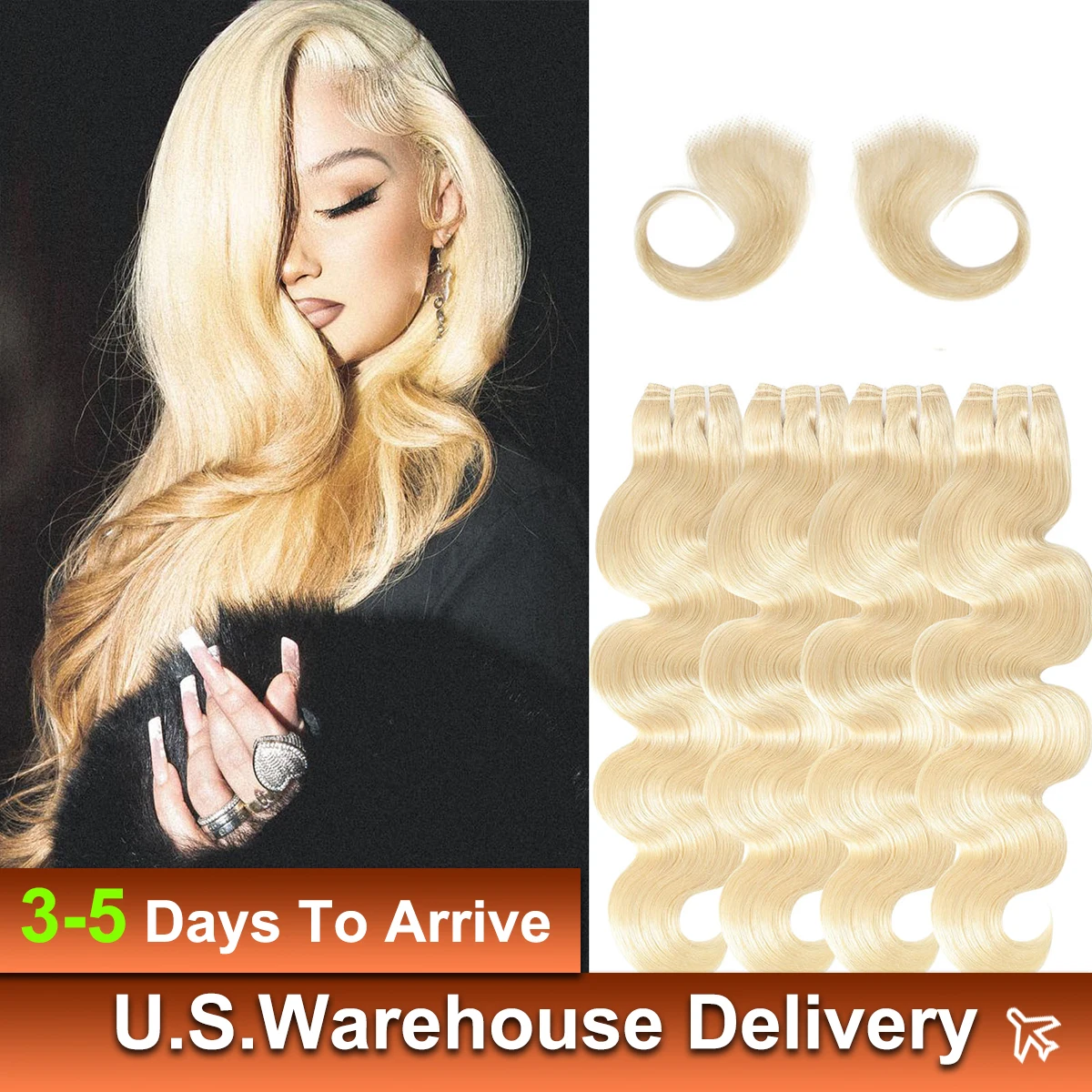 1/3/4 613 Blonde Hair Weave Body Wave Bundles Human Hair Wig 100% Remy Long Brazilian Braided wigs 18 20 22 24 26 Inch