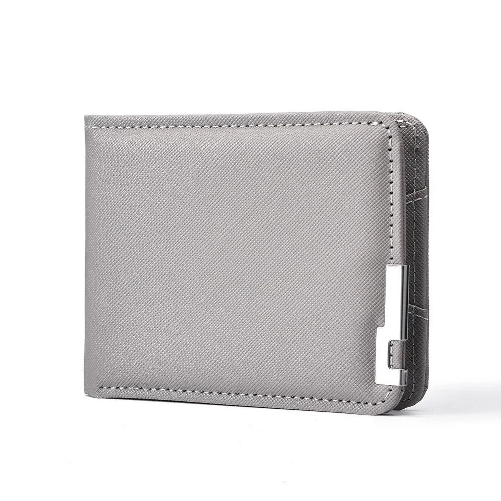 

High Quality Portable Wallet PU Leather Ultra-thin Purse Short Card Holder Men