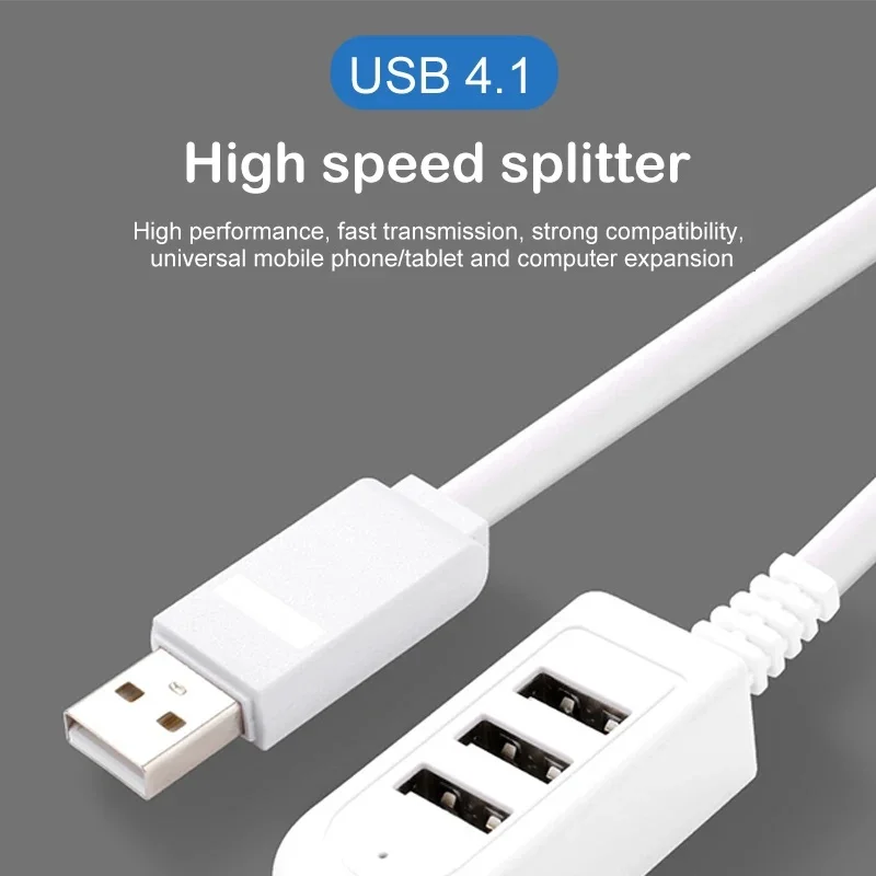 30/120cm USB Cable Extension Charger Line Hub More Than Splitter New Style 3 USB HUB Charging Cable Fast Charge USB Extension