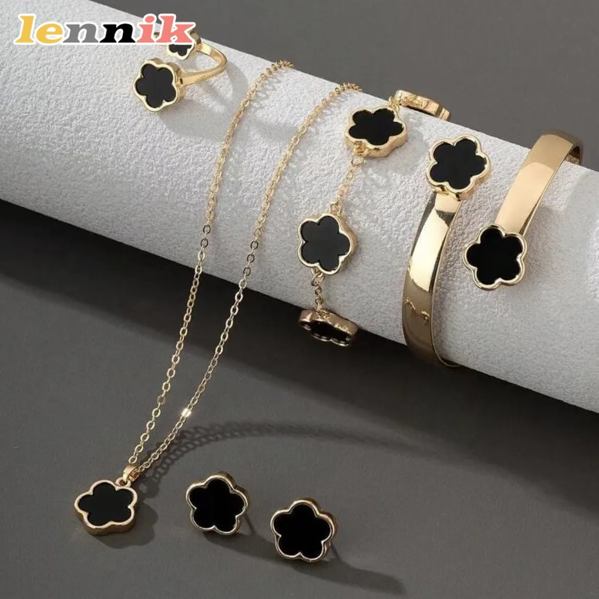 Women's Lucky Flower Five-Leaf Clover Jewellery Set