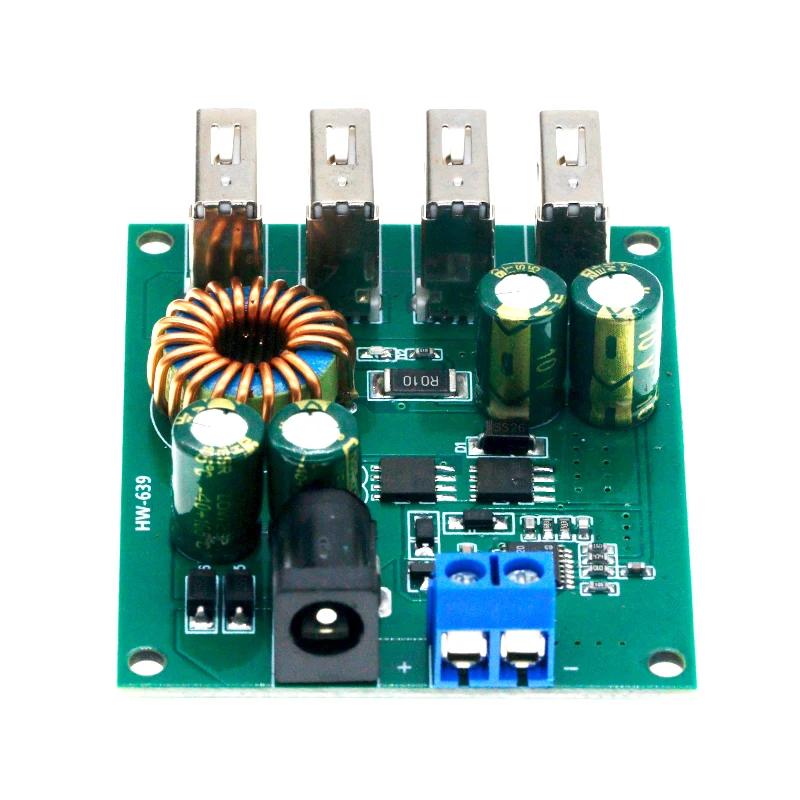 DC DC 7V-60V to 5V 5A 4 Four USB Output Buck Converter Board Step Down Power Supply Module Car Charger High Speed