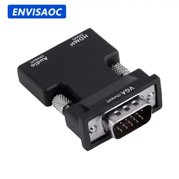 HDMI-compatible to VGA Converter Adapter 1080P VGA Adapter 3.5MM Audio Jack For PC Desktop Laptop to HDTV Projector Video Audio