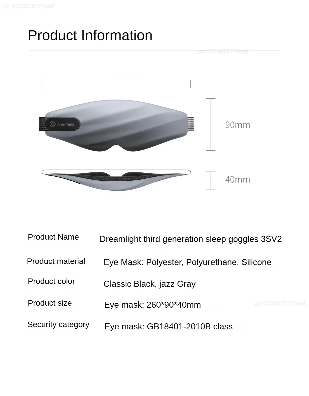 Dreamlight 3s Augenmaske Schlaf 3D Stereoskopische Schlafhilfe für Männer Frauen Erwachsene Tragbar zum Schlafen Blockieren Licht Augenmaske Reisen – Detail 15