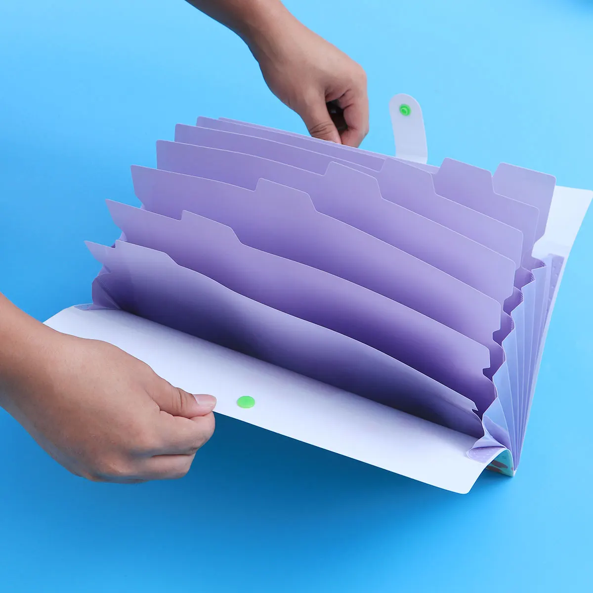 

8 Pocket File Folder Plastic Letter Size Snap Closure Floral Design For Office School Use Documents Holder