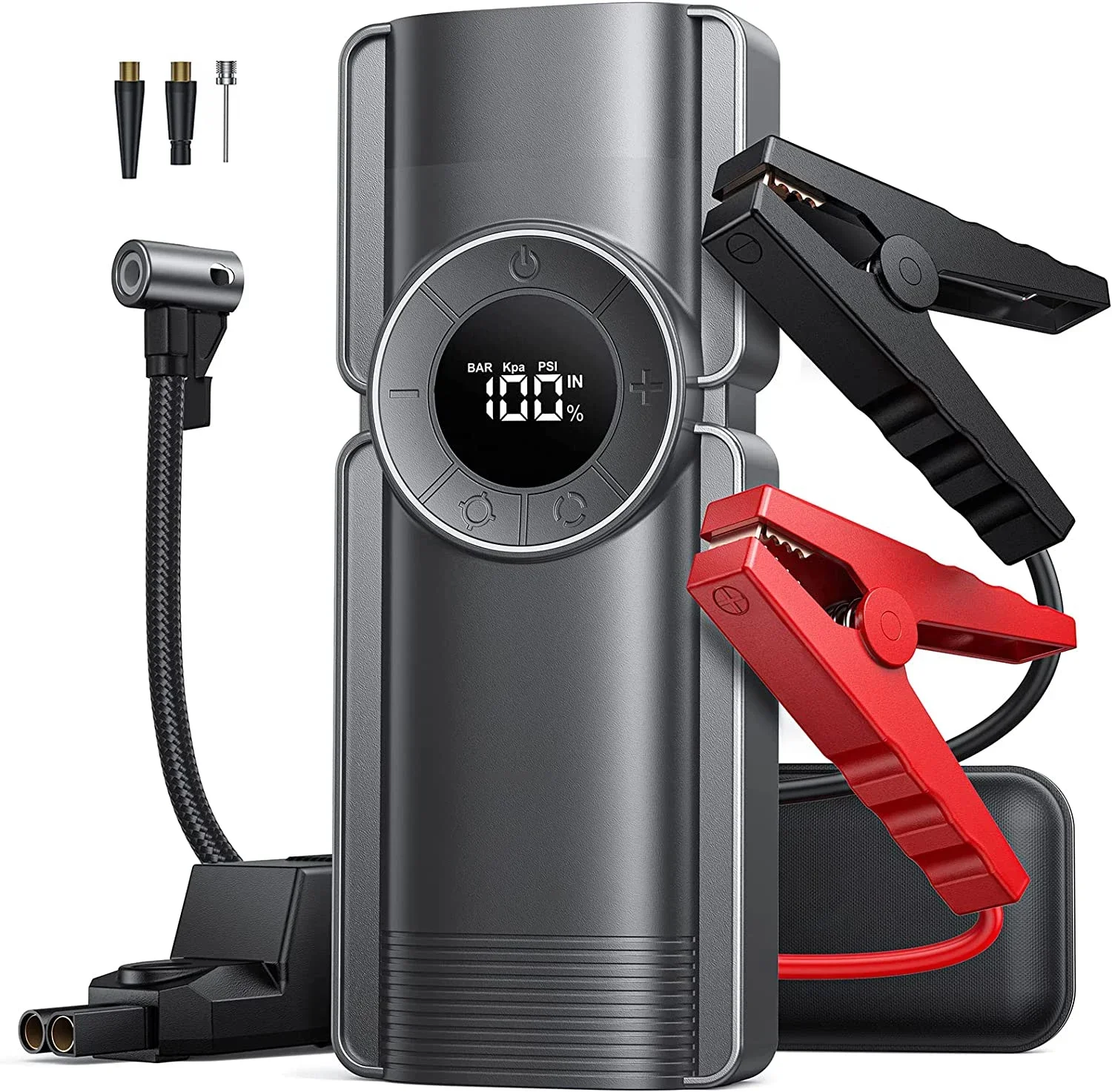 Newly Released Jump Starter Air Pump Cordless Tire Inflator Electric Car Pump Air Compressor With Powerbank