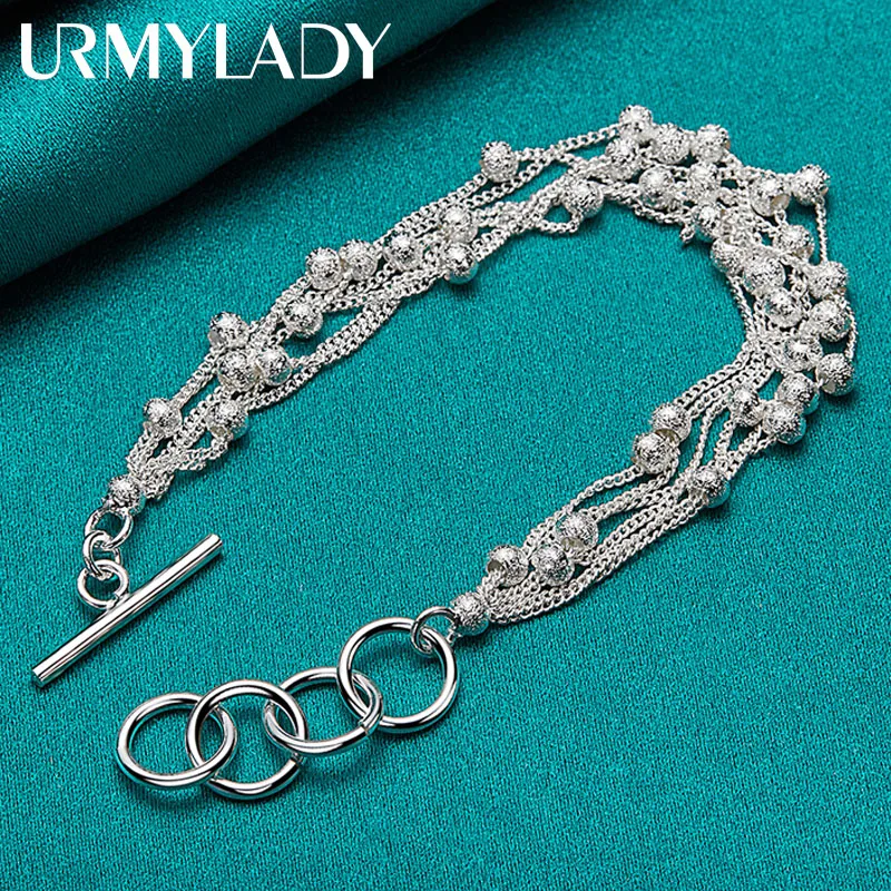 Urmylady Sterling Silber matt Perlen Armband für Frauen Hochzeits feier hochwertige Geschenk Modeschmuck