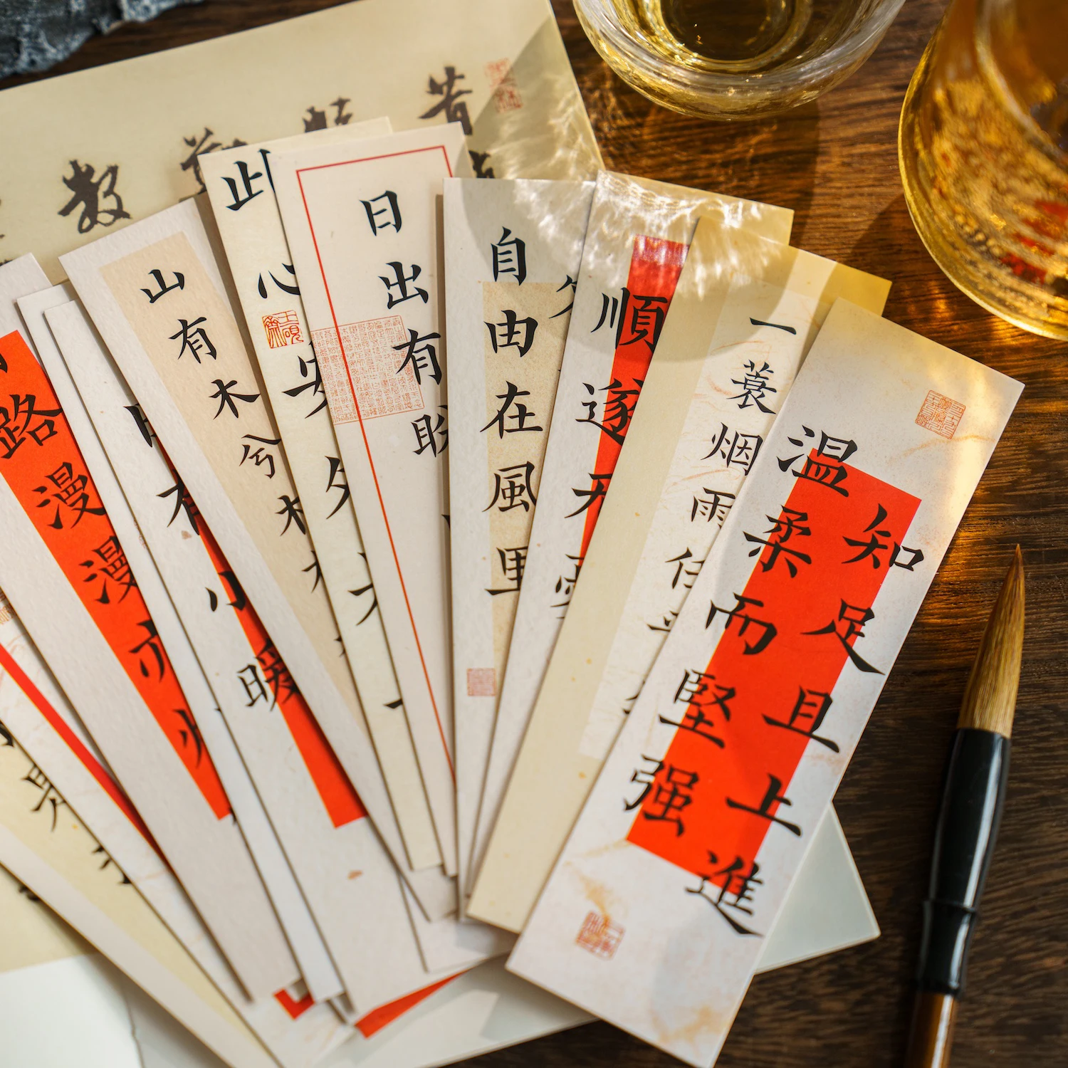 30pcs Boxed Single Style Student Blessing Message Card Life Way Bookmark Elegant Paper Material Micro Style Non-Patented Goods