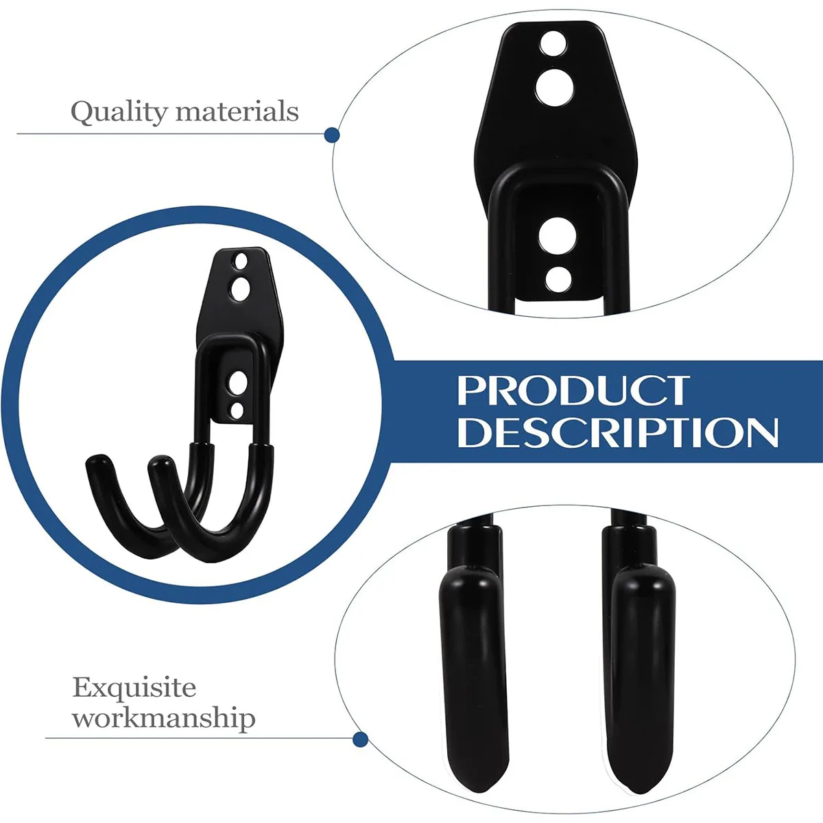 1PC Heavy Duty Wall Mount Garage Storage Utility Hooks for Garden Tool Organizer Hanging Storage Rack for Hand Tools