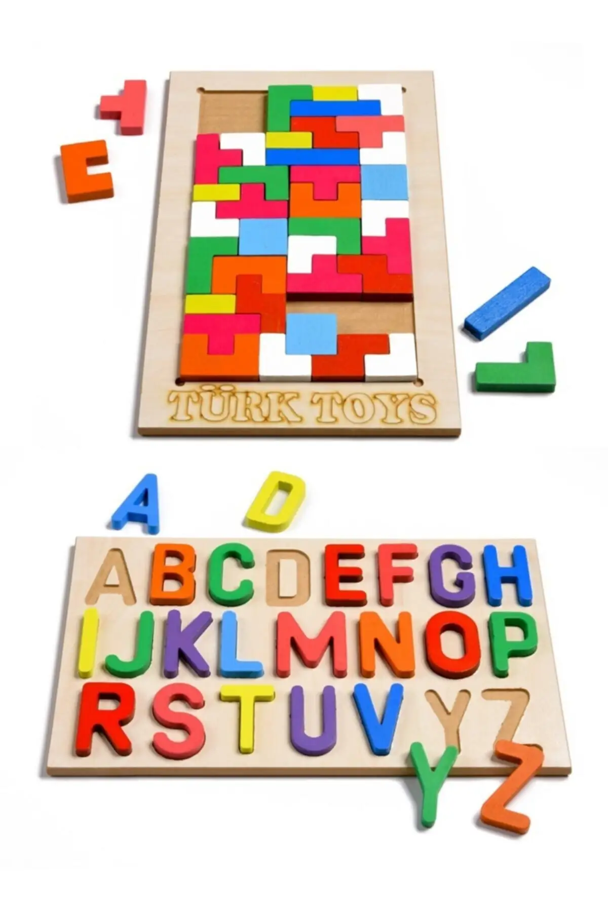 

Wooden Alphabet & Tetris Bultak In 1 of the Educational Toy 100 Natural Domestic Production