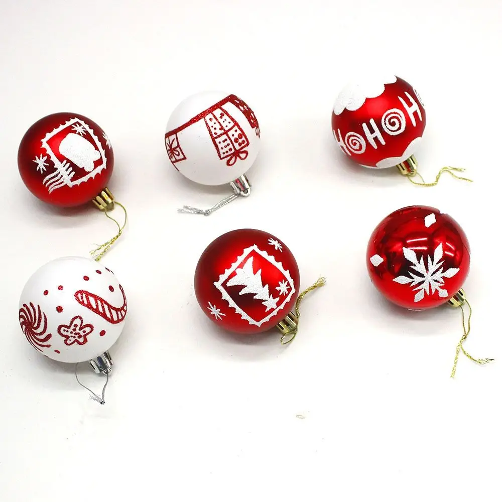 Arbre de Noël en plastique incassable peint IkPendant, décor de joyeux Noël élégant et réutilisable, 6cm, 16 pièces