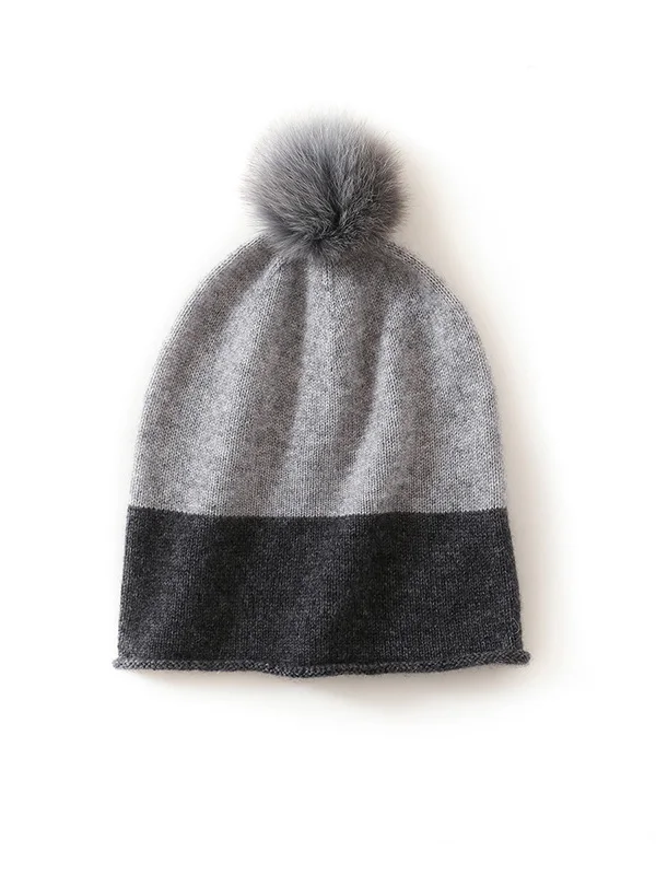 unisex-autumn-winter-cashmere-knitted-hat-warm-no-brim-round-top-youth-cold-weather-fashionable-color-block-furry-ball-cap