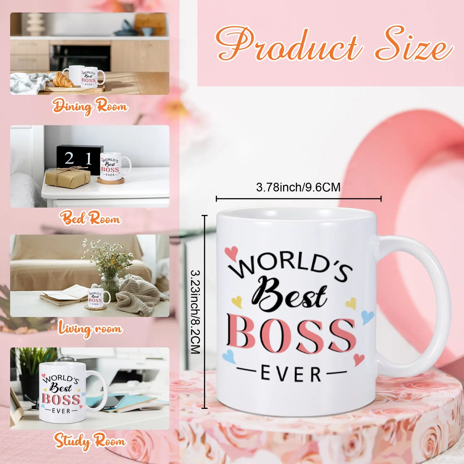 Funny World Best Ever Coffee Mug 11oz Ceramic Coffee Mugs Office Water Tea Cup Thank You Gifts for My Boss Team Manager Director