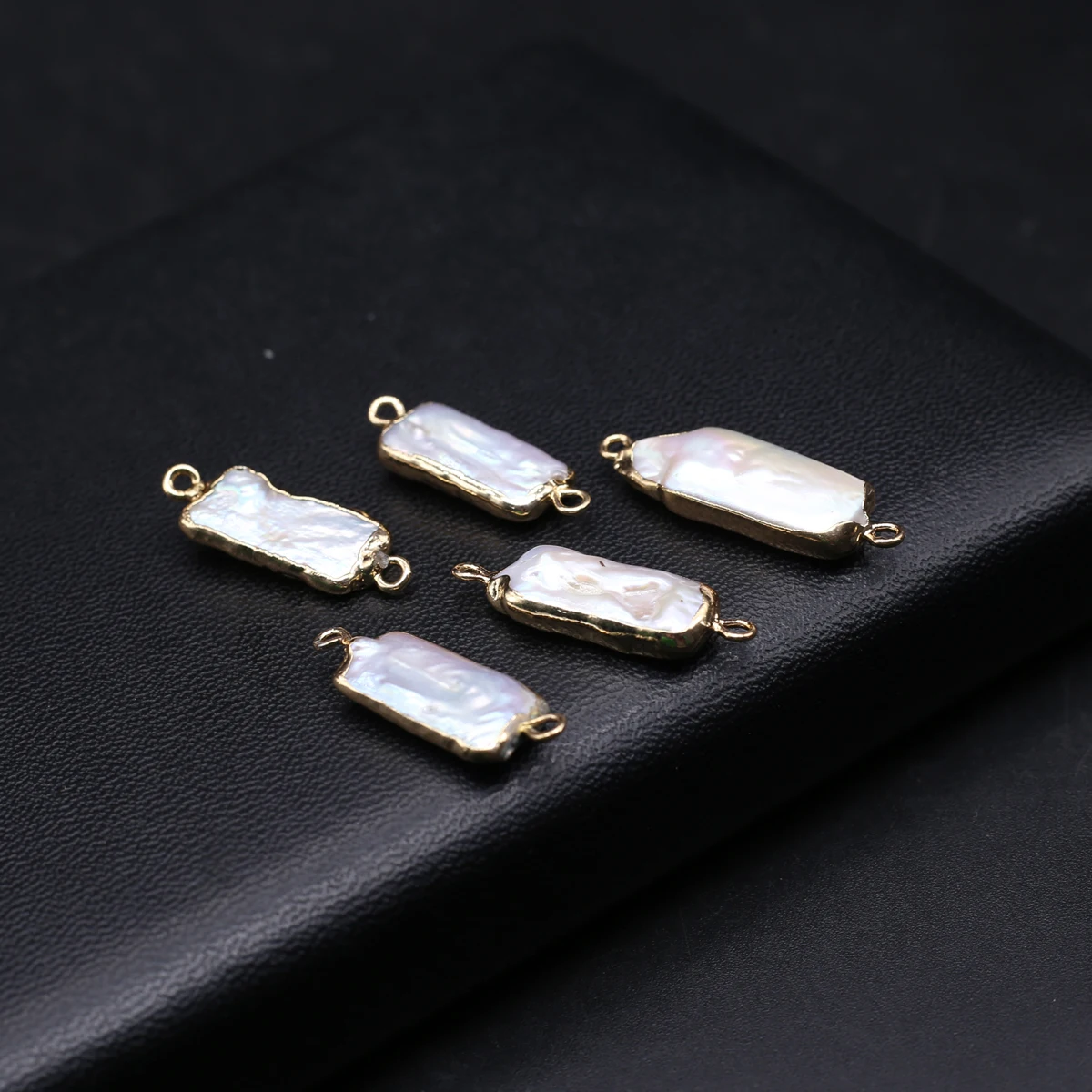 1PCS Natural Freshwater Baroque White Pearl Geometry Jewelry Connector Pendant Jewelry Making Necklace Earrings Accessories