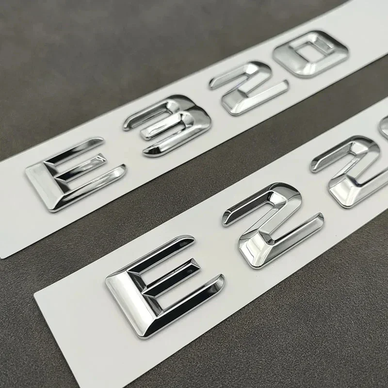 Autocollants 3D ABS Chrome pour Mercedes Benz, lettres de voiture, logo emblème, autocollants de coffre, accessoires, E200, E220, E300, E320, E350,