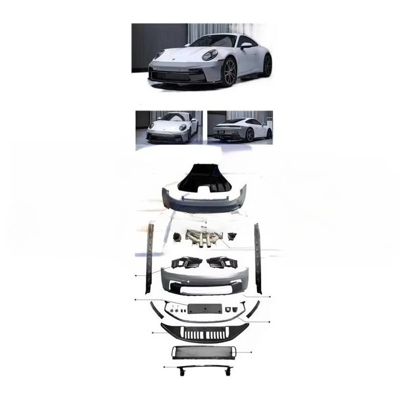 2019-2024 911 GT3 Bodykit Upgrade New 3 Front Bumper & Rear Body Kit With Included Clips For 992