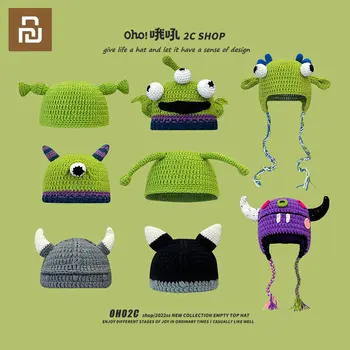 Youpin 2022 Unisex Funny Shrek Wool Hat Female Autumn and Winter Devil Long Braids Green Knitted Pullover Hat Tide Fashion Gifts