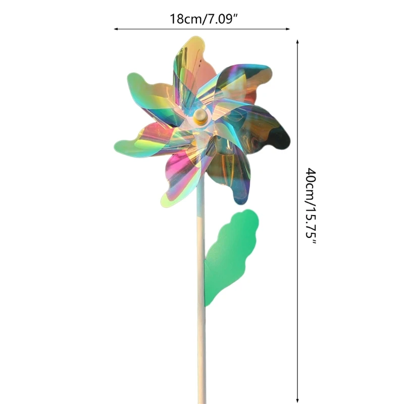 Llamativos molinetes molino viento con estacas para picnics, decoraciones para fiestas infantiles
