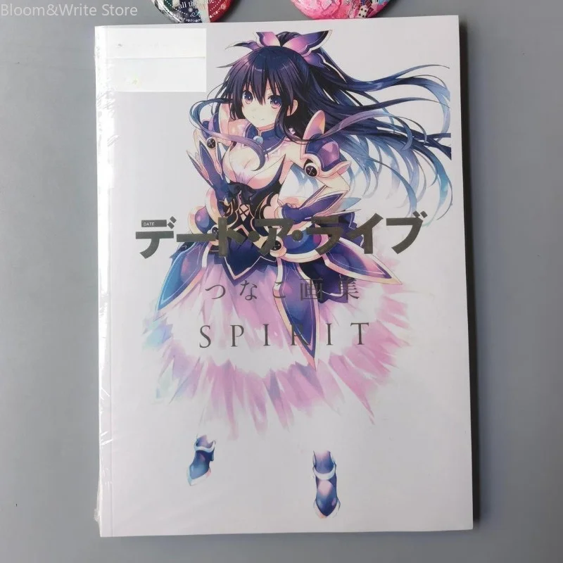 date-a-live-tohka-yatogami-–-livre-d'art-relie-rigide-avec-illustrations-de-croquis-de-personnages-de-style-anime-pour-les-fans