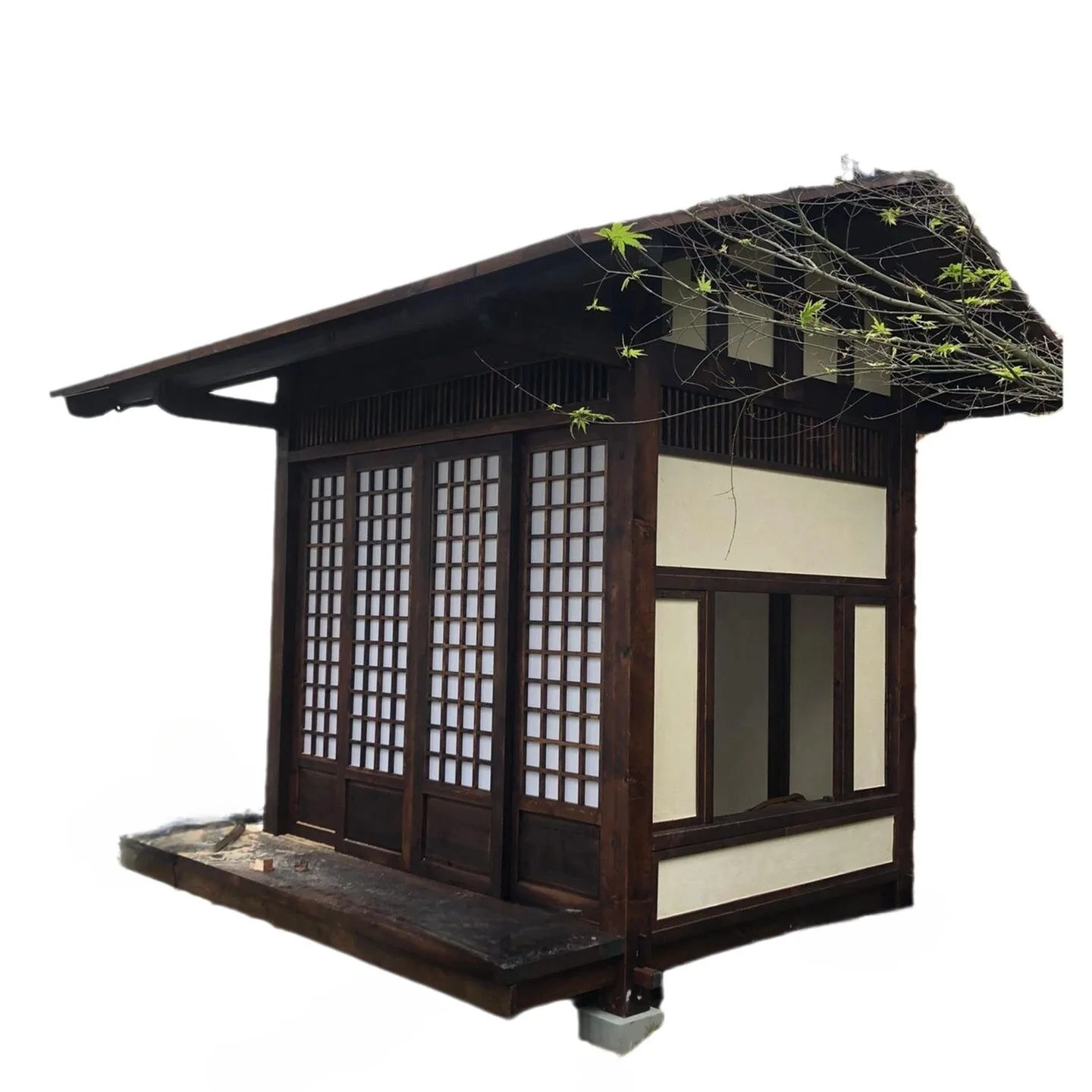 Chinese-style chalet outdoor landscaping gazebo B & B courtyard Japanese-style tea room villa garden installation solid wood hou