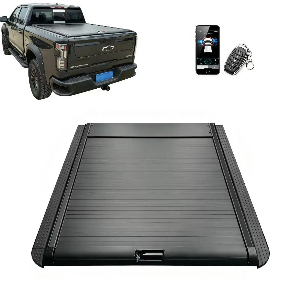 Premium Aluminum Alloy Roll Up Tonneau Cover Stable Load Bearing For Chevrolet Silverado 2500 3500 Pickup