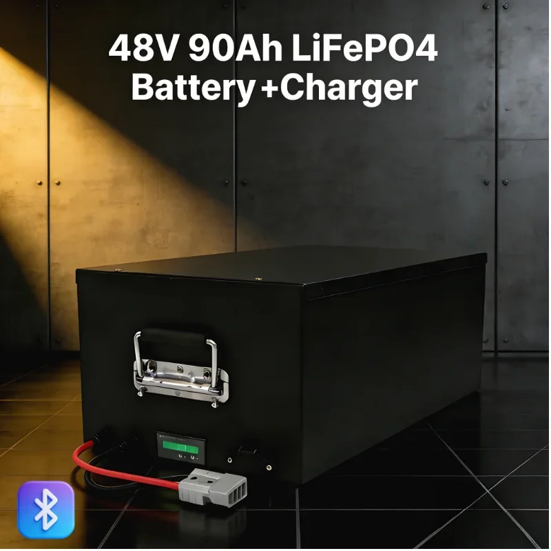 

Аккумулятор LiFePO4 48В 90Ач с Bluetooth BMS, RS485 и зарядным устройством 58.4В 10А | Мощный источник для инверторов.