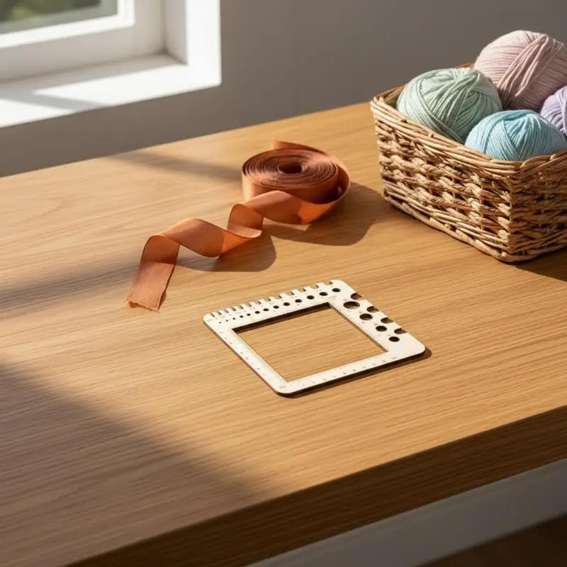 Functional Wooden Sock Ruler with Crochet Hook Gauge Essential for Accurate Knitting Measurements