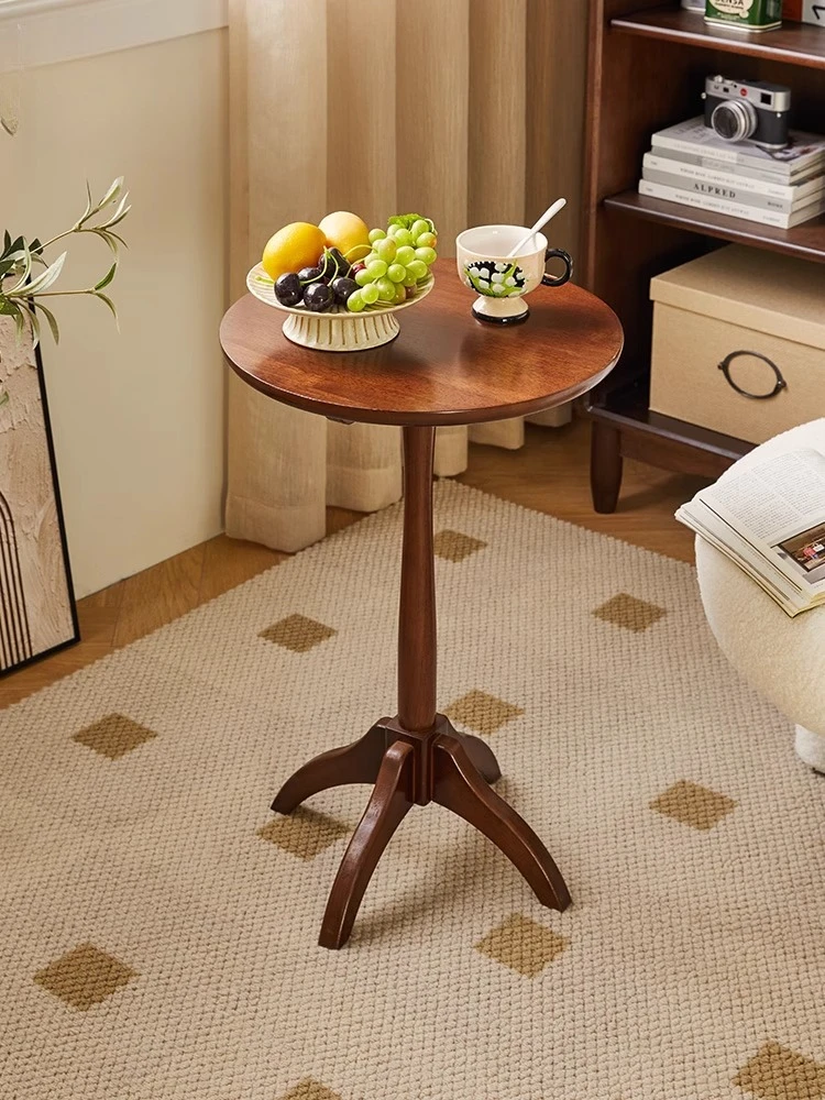 

Nordic solid wood edge few household sofa coffee table small apartment balcony round table simple Internet celebrity small table
