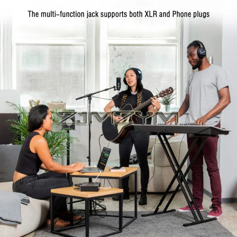 1Pcs Professional Audio Interface Sound Card Equipment for Electric Guitar Monitor Loopback USB External Studio Live Recording