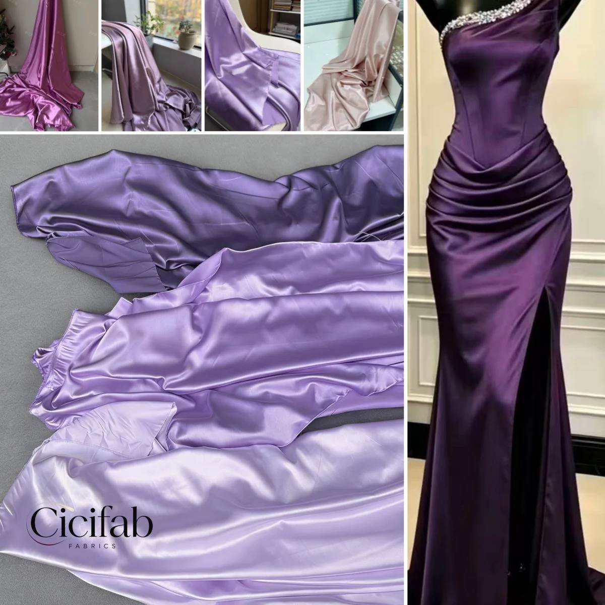 Purple PinkSatin FabricShiny Soft Pearlescent Cloth DIY Wedding Backdrop Tablecloth Party Curtain Decor Wide Width Sewing Fabric