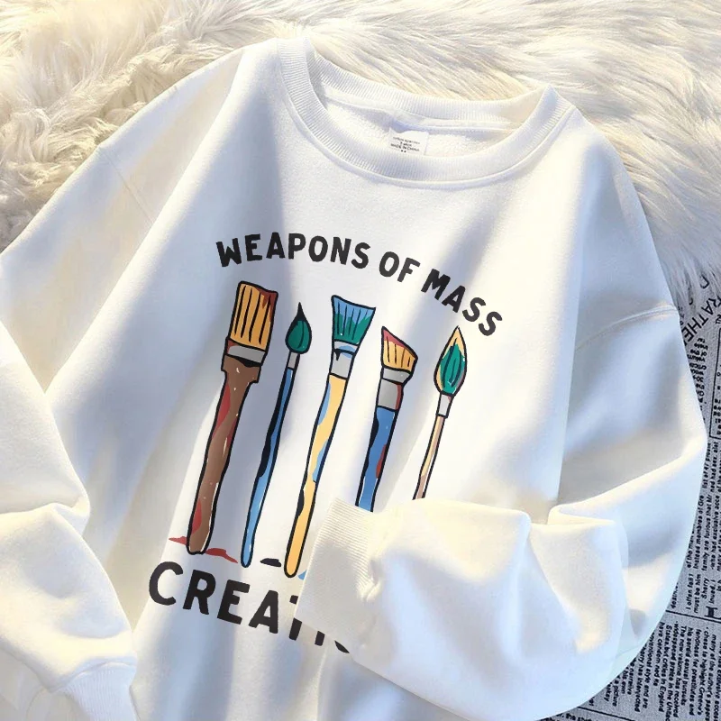 

Weapons Of Mass Creation It'S A Paintbrush Sweatshirt Men'S Fashion Comfortable Hooded Autumn Fleece Hoodies Casual Loose