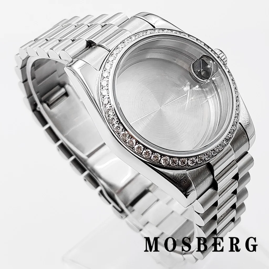 حافظة ساعة ياقوت زجاجية ، حركة أوتوماتيكية ، 36 ، 39 ، NH35 ، NH36 ، ETA من ، PT5000 ، ST2130 ، ETA2836 ، Miyota ، 8821a