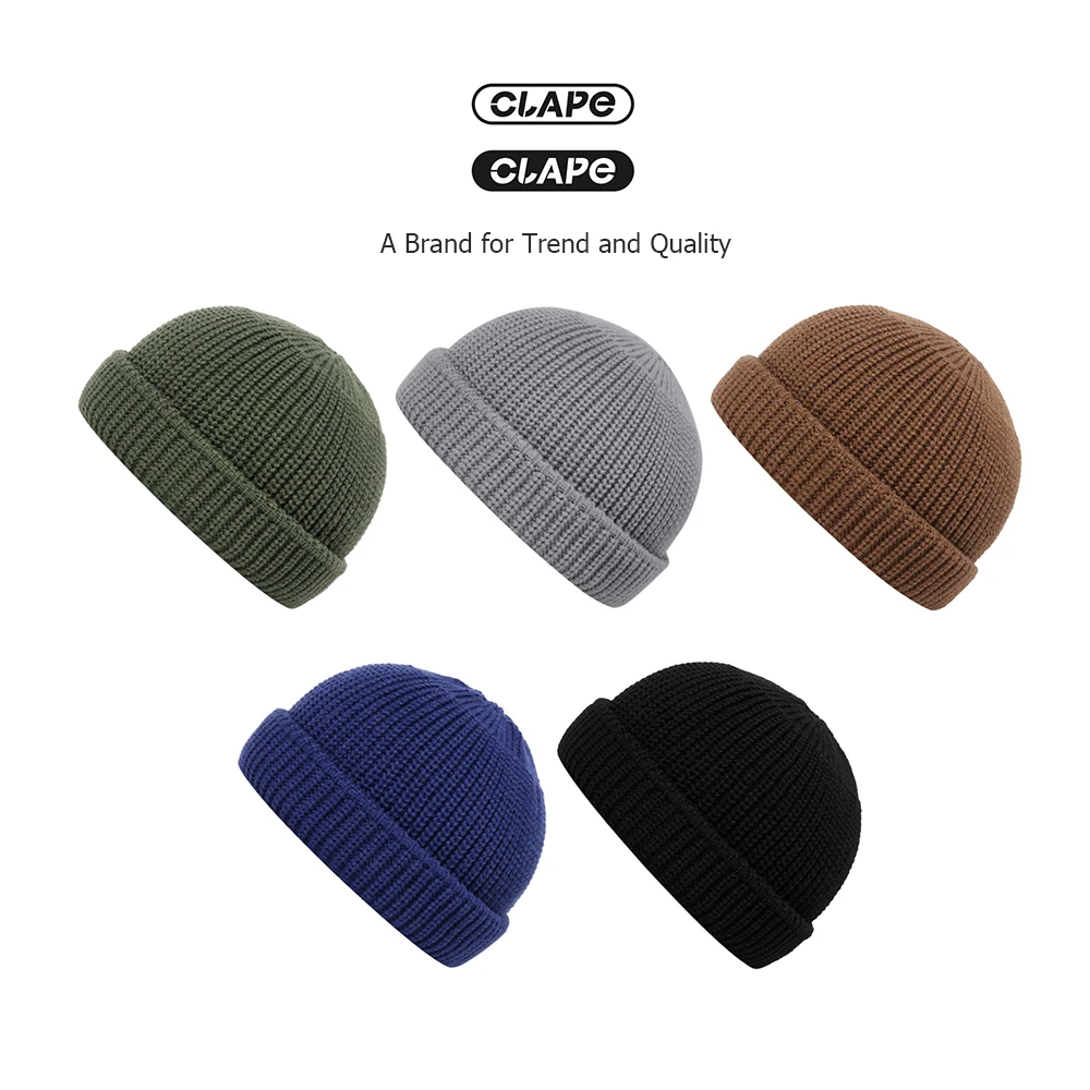 Clape Retro Fisherman Beanie Hats Men Women's Skullies Beanies Winter Docker Hats Soft Warm Knit Hat Watch Hat Bonnet Acrylic