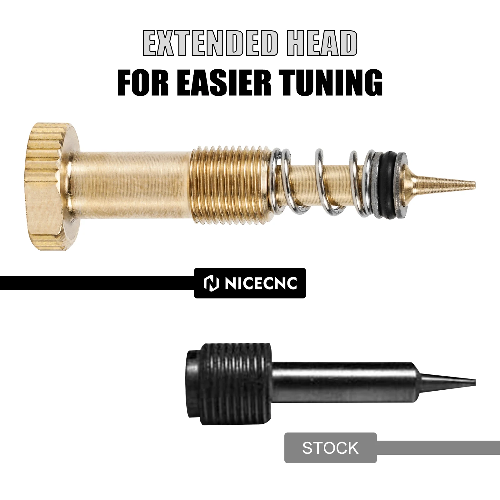 Carburetor Easy Air Fuel Mixture Screw Adjustment for Suzuki DR650S DR650SE 1996-2024 Brass Extended Air-Fuel Mixture Screw