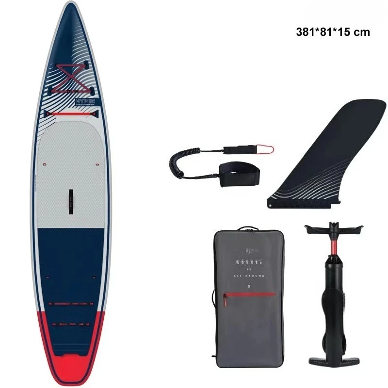 لوح مجداف وقوف قابل للنفخ من Hyper 381 سم غرفة هوائية مزدوجة زورق لوح ركوب الأمواج لجولة الرحلات البحرية وملحقات التجديف