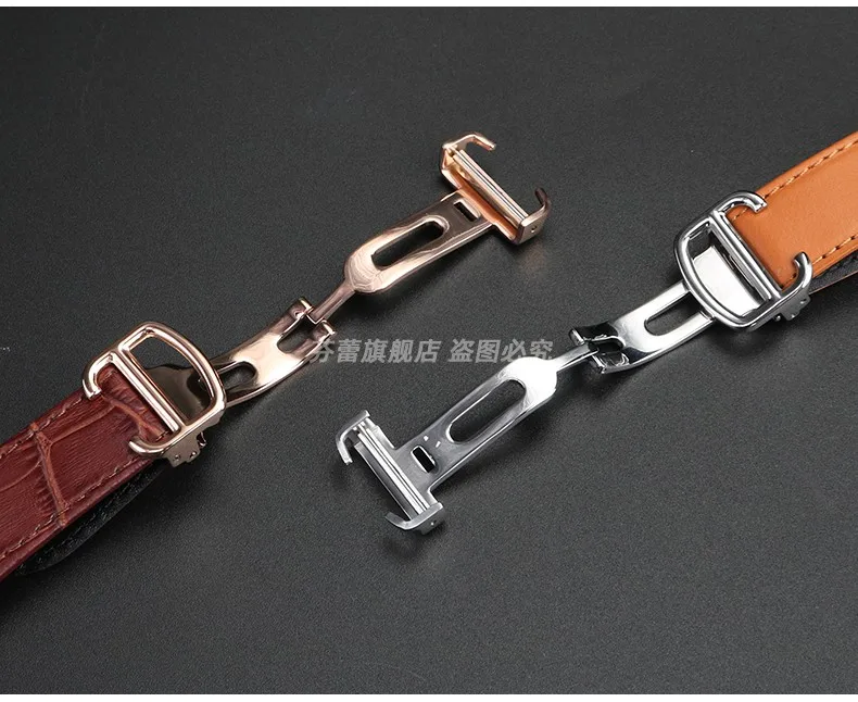 19mm 21mm Bracelet For Cartier Santos Cow Leather Wath band WSSA0010 WHSA0021/23 Series Quick Release Men and women Watch straps