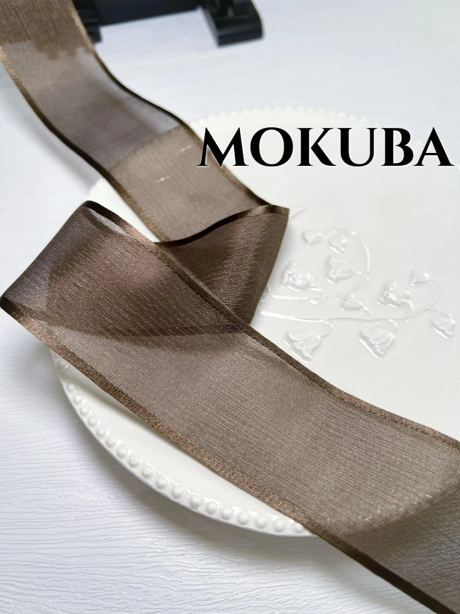

Mokuba Bla Deep Brown 38mm Satin Tfeta Ribbon Knot Headwear Handmade DIY Material from Japan Home Fabric