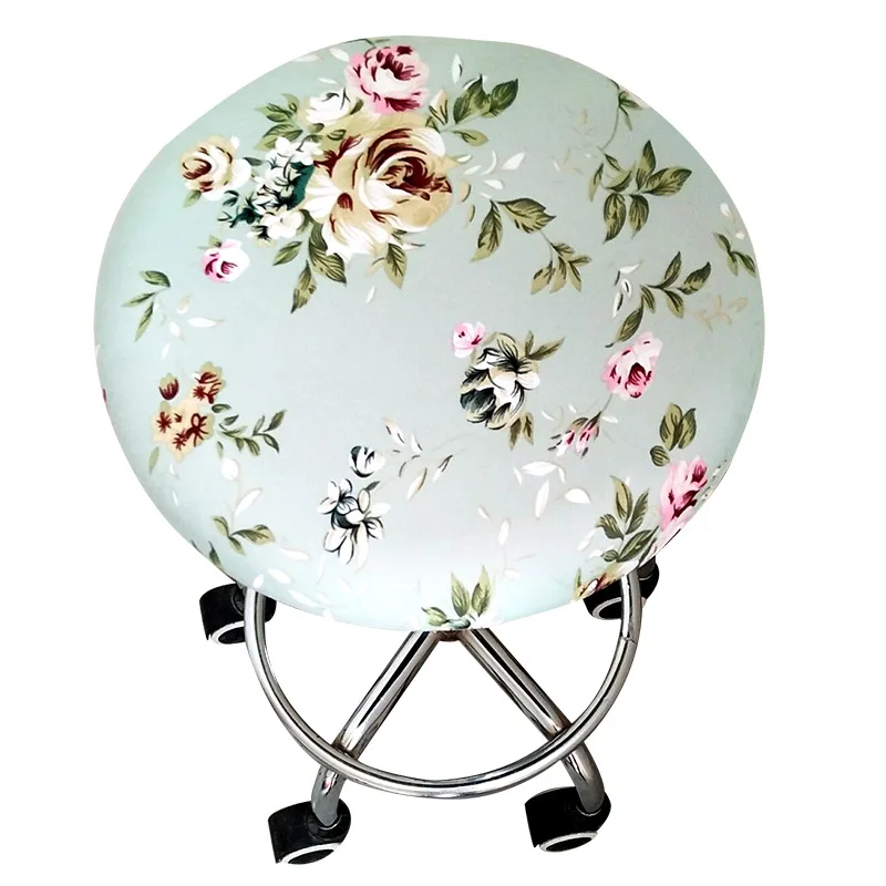 LIUXDIV Round Chair Cover Bar Stool Cover Elastic Seat Cover Home Chair Slipcover Floral Printed Household Goods Round Stool