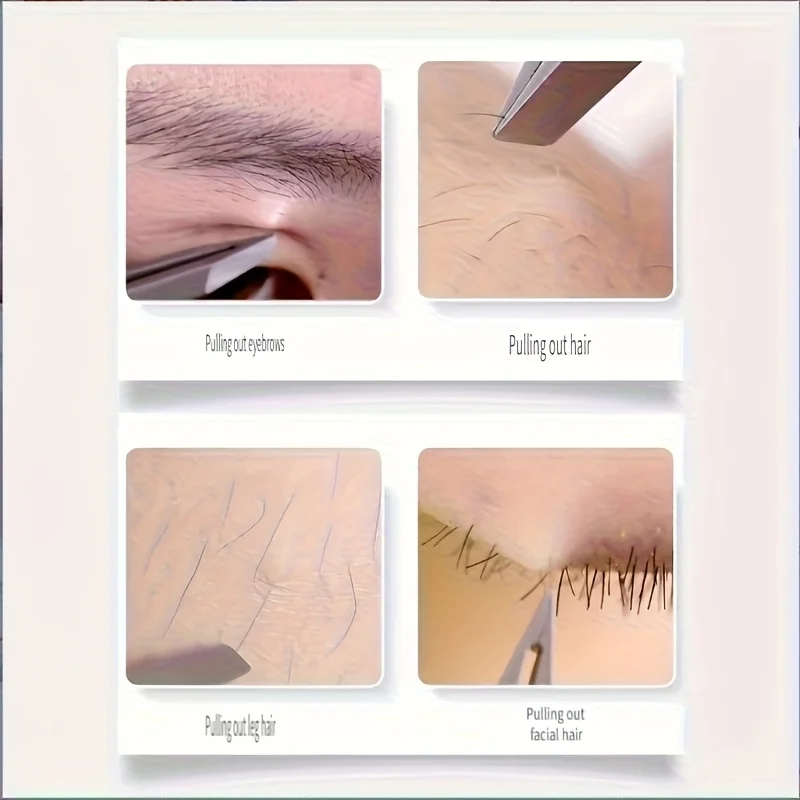 Professional Stainless Steel Tweezers Precision Eyebrow & Facial Hair Removal with Anti-Slip Grip Grafting False Eyelashes