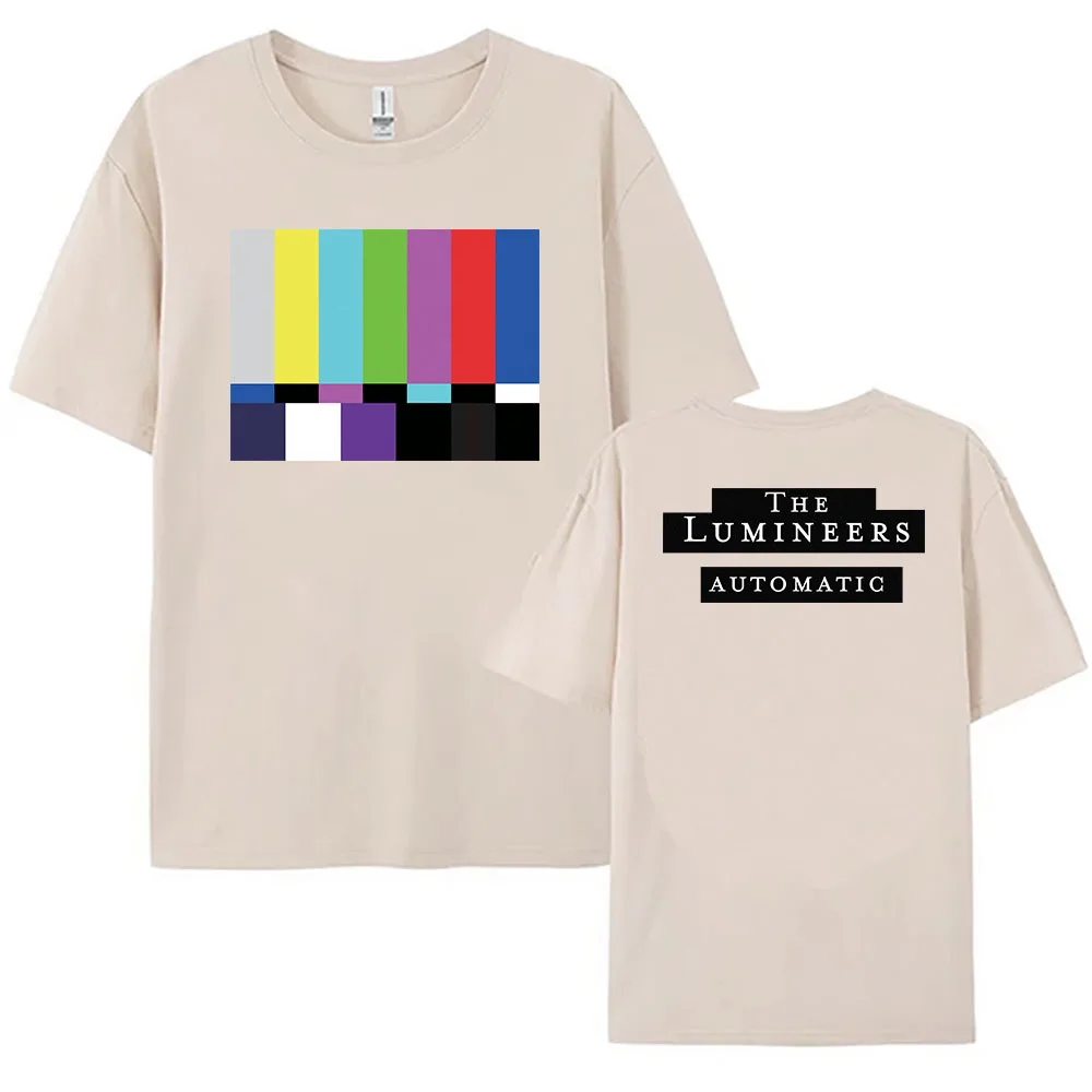 

Automatic Album Tee The Lumineers Rock Band Tshirts Short Sleeve Cotton Fashion T-shirt Loose Casual Women Men Clothes Print Top