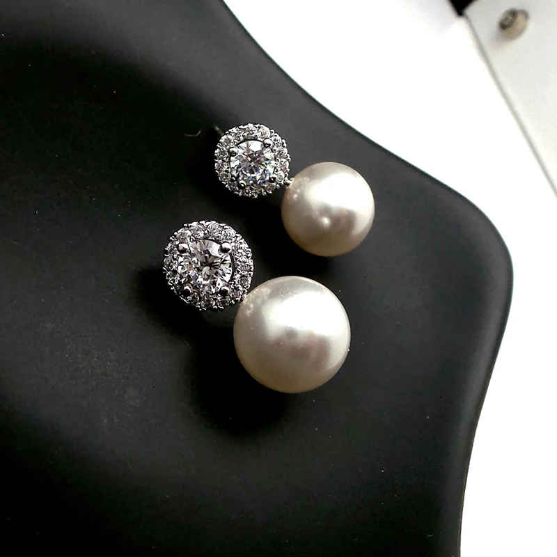 Women's Delicate Imitation Pearl Earrings, Elegant Wedding Accessory