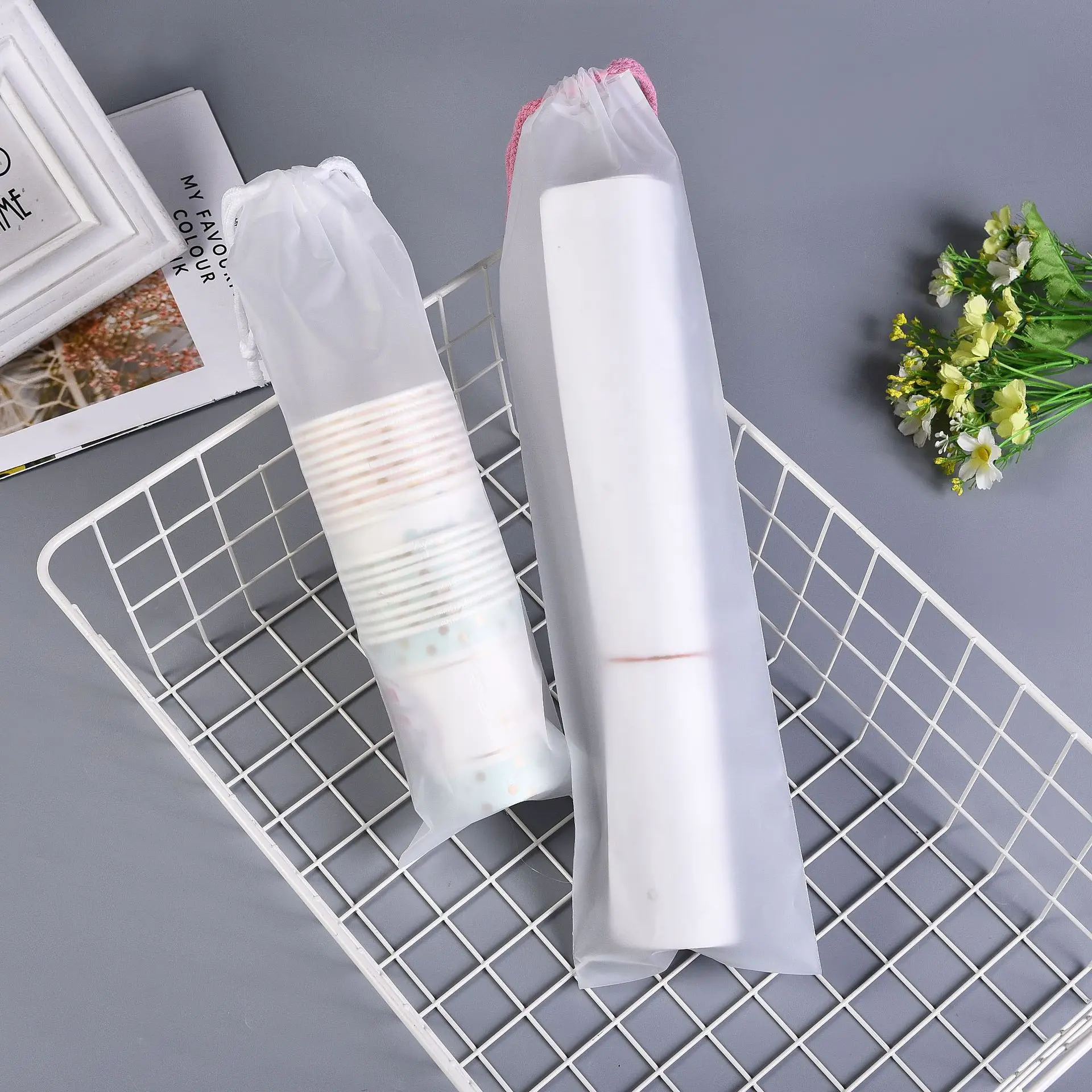 

500pcs Plastic Bag Umbrella Storage Bag Reusable Portable Household Storage Bag