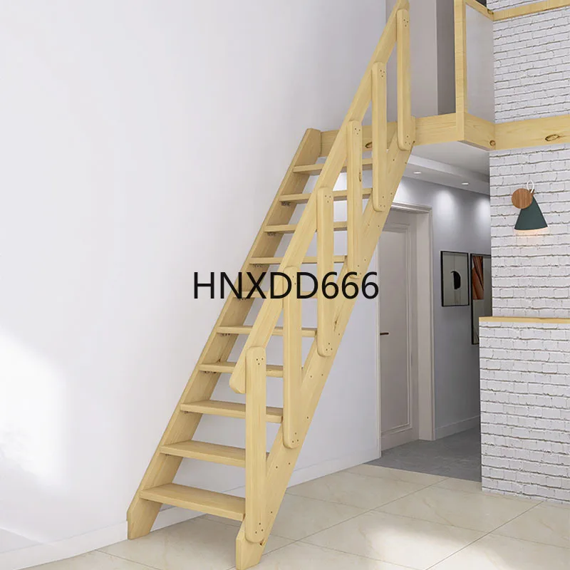 

Household solid wood multi-functional climbing ladder Thickened attic wooden ladder