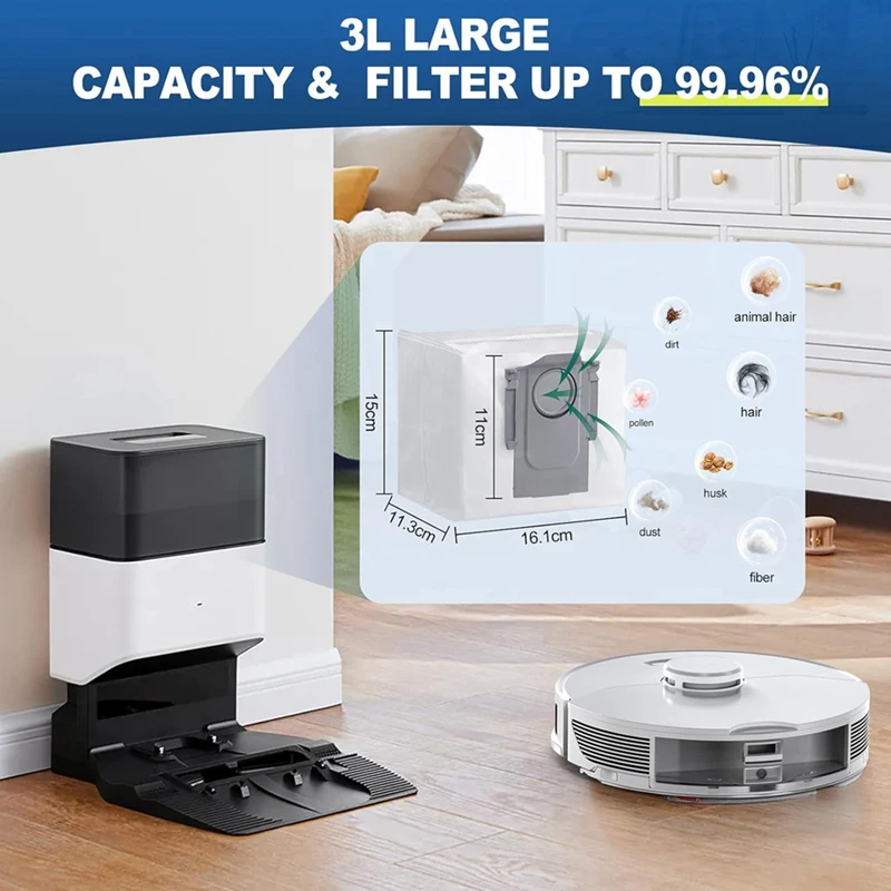 Reemplazo de bolsas de polvo para Robot aspirador Roborock, cepillo lateral principal, filtro HEPA, almohadilla para mopa, S7, Maxv Ultra, S7 Pro Ultra, S7 Max