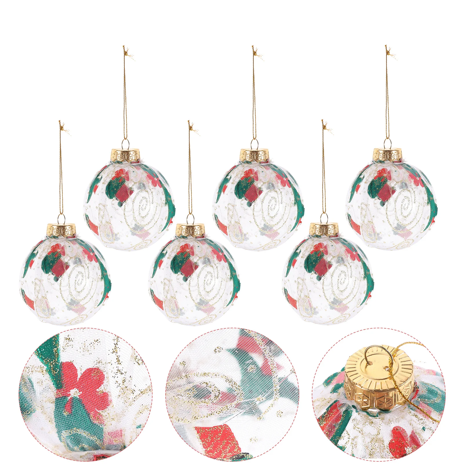 

6 Pcs Christmas Ball Ornaments Balls Tree Decoration Pendant Inflatable Hanging Decorative Pendants