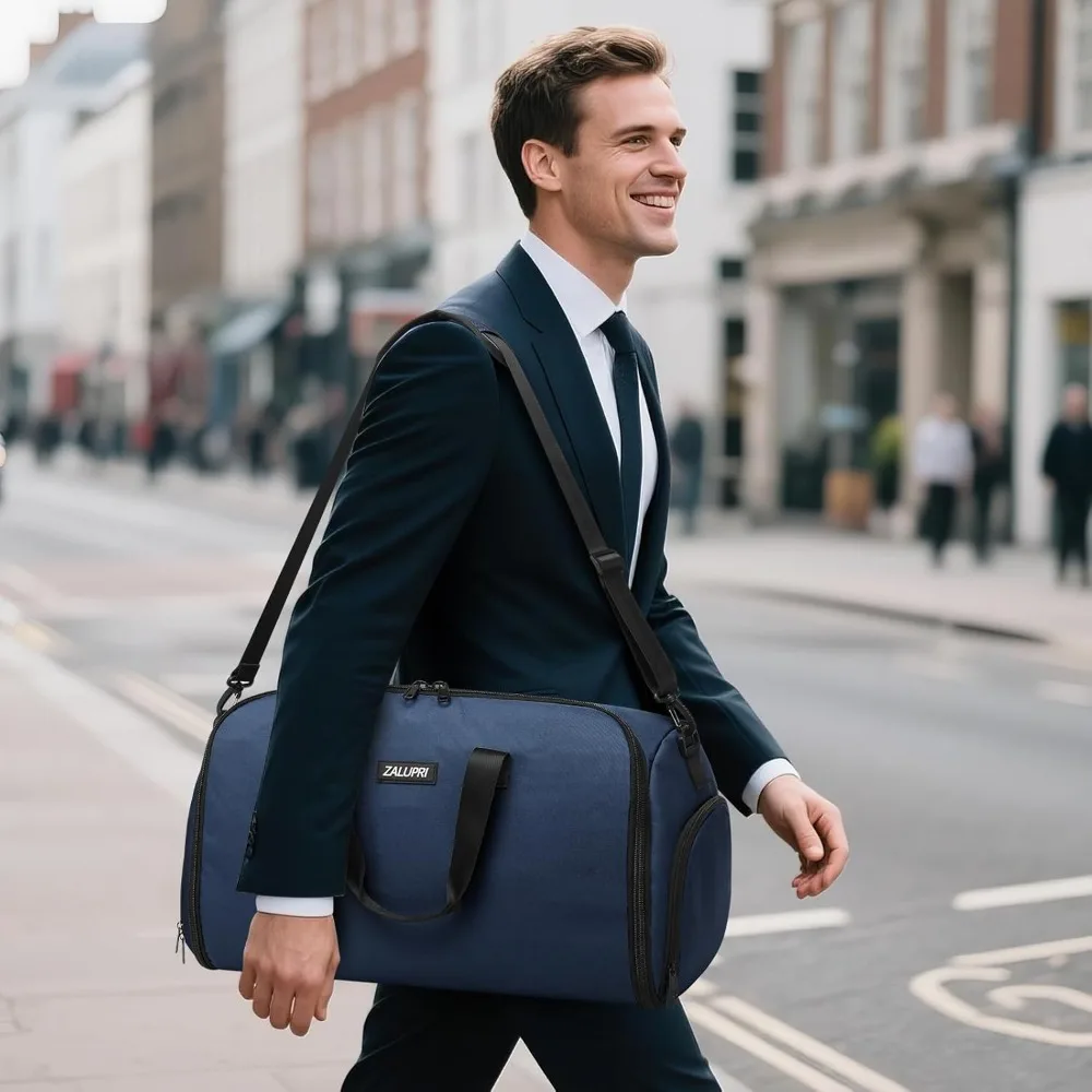 حقائب سفر واق من المطر - عطلة نهاية الأسبوع سعة 45 لترًا لرحلات يومين، خالية من التجاعيد، حجرة أحذية منفصلة