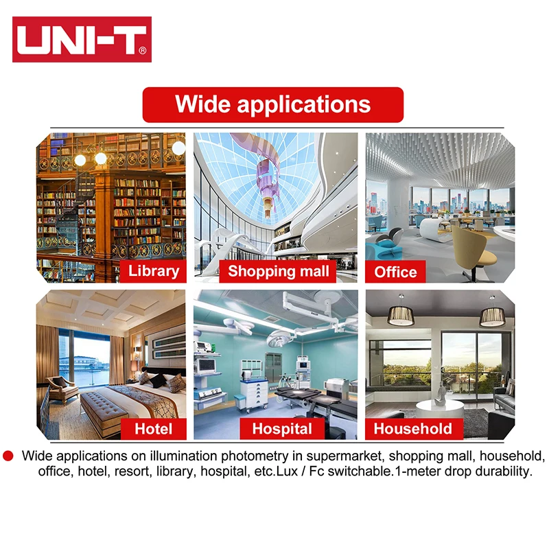 UNI-T-minimedidor de luz UT383BT, Luxmeter Digital con Bluetooth, equipo de prueba ambiental Lux FC, iluminómetro de mano