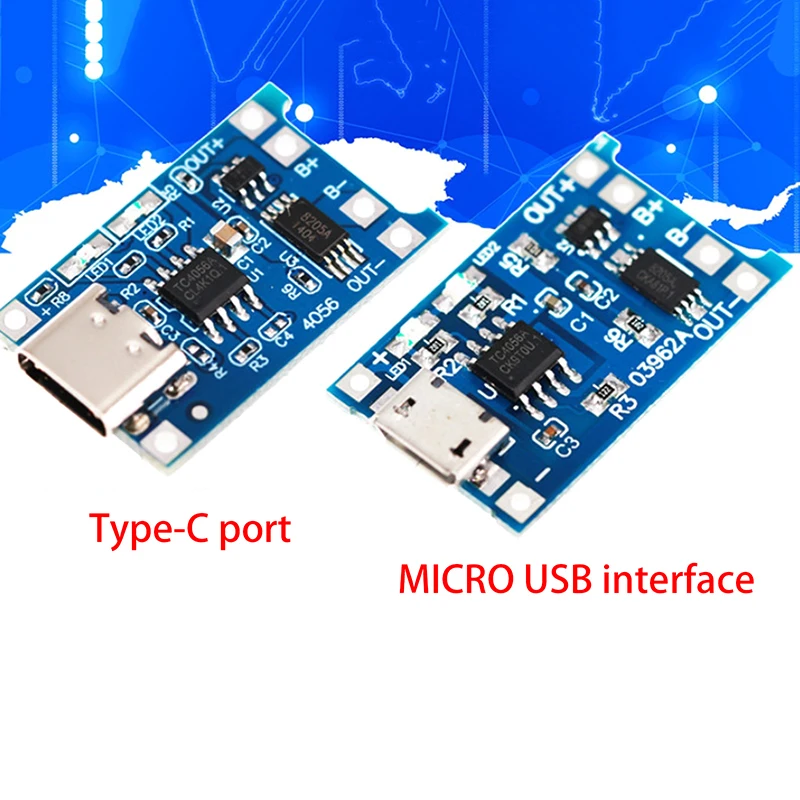 Imagen 4: 10 Piezas de Placa de Carga de Batería de Litio TP4056 1A Tipo C MICRO con Placa de Protección para Módulo de Carga de Litio