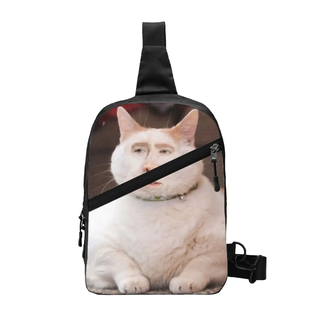 

Casual Nicolas Cage Cat Meme Sling Bag for Cycling Camping Men Crossbody Chest Backpack Shoulder Daypack